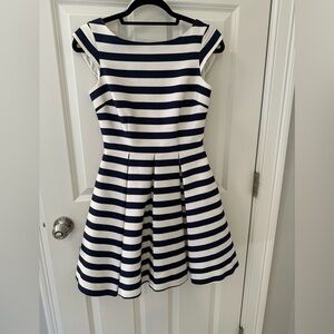 Kate Spade Blue Hyacinth Stripe Cap Sleeve Mariella Dress